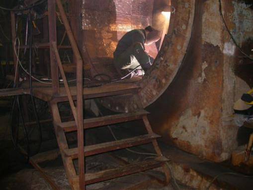 Восстановление размера загрузочной цапфы мельницы мокрого дробления
